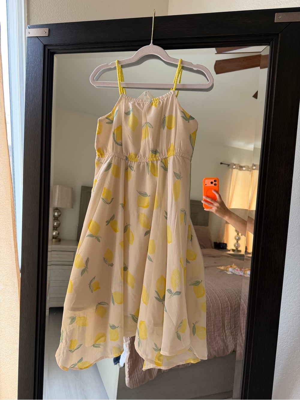 H&M Cream Sundress with Yellow Lemon Print